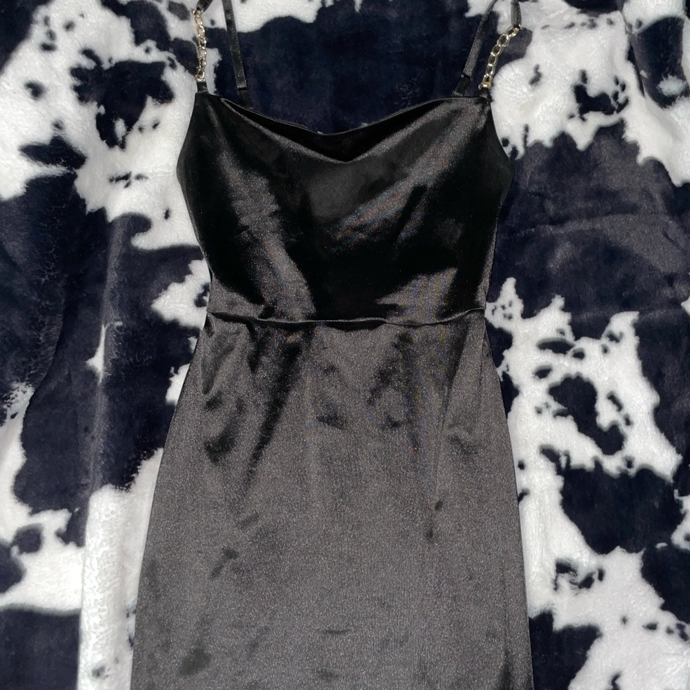 Black Sleeveless Mini Slip Dress